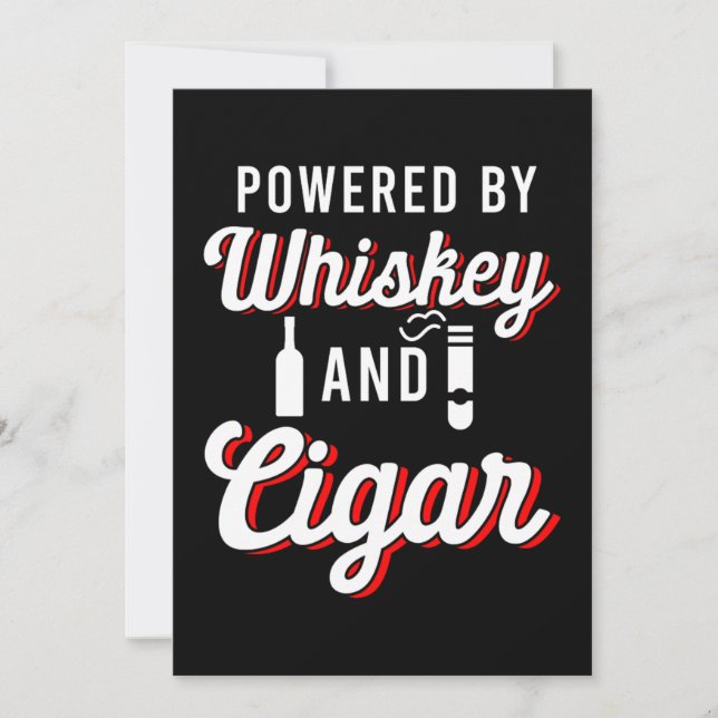 Powered by Whiskey Cigar Smoker Tobacco Humidor Gi Einladung (Vorderseite)