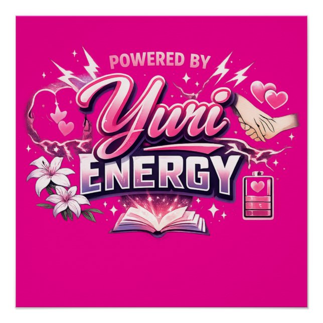 Powered by Yuri Energy | Girls’ Love Anime Design Poster (Vorderseite)