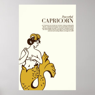 "Powerful Capricorn" Niedliche und Coole Zodiac Ku Poster
