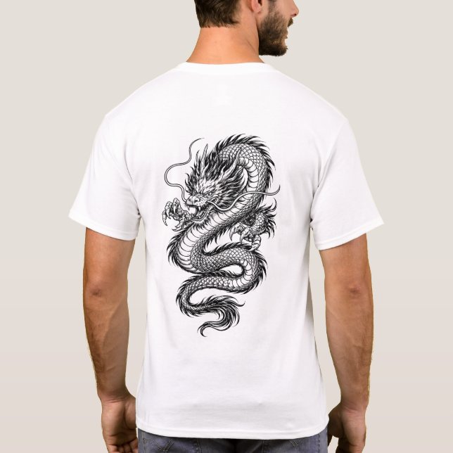 Powerful Eastern Dragon Illustration Tee (Rückseite)