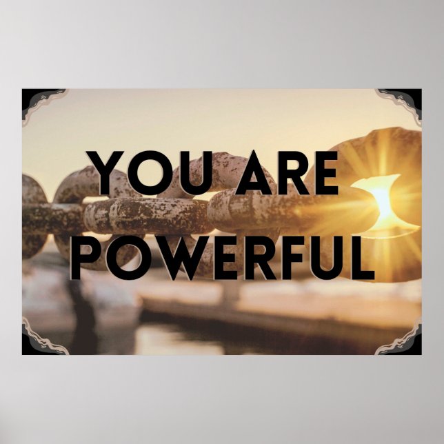 "Powerful" Inspiration Wall Art Poster (Vorne)