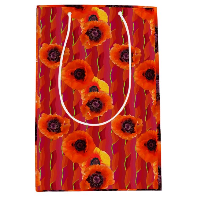 Powerful Poppies Mittlere Geschenktüte (Vorderseite)