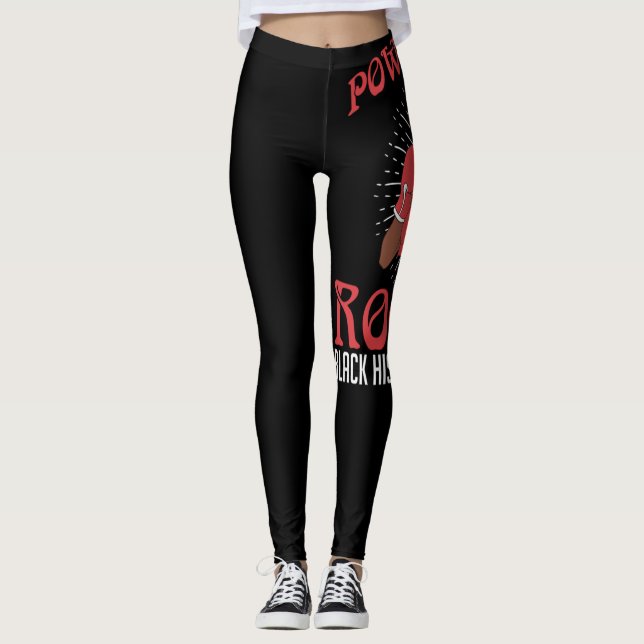 Powerful Roots Black History Monatsboxen für Boxe Leggings (Vorderseite)