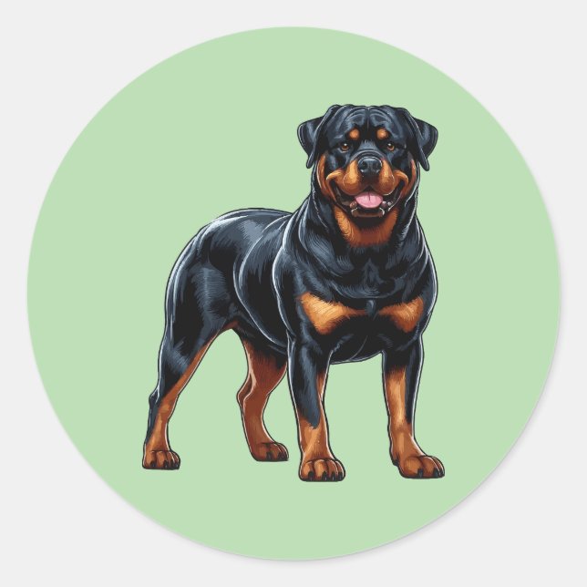 Powerful Rottweiler – Full-Body Dog Sticker (Vorderseite)