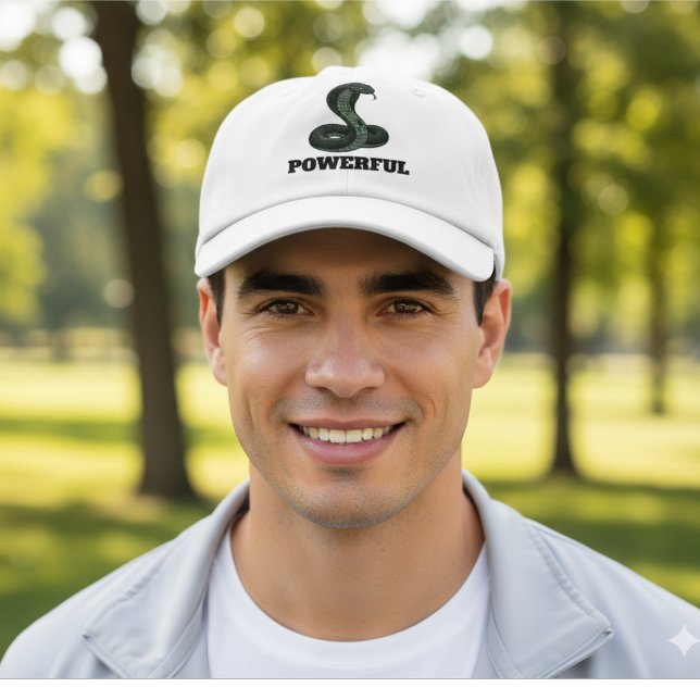 Powerful Snake Hat – Custom Text Cobra Design Cap Truckerkappe (Von Creator hochgeladen)