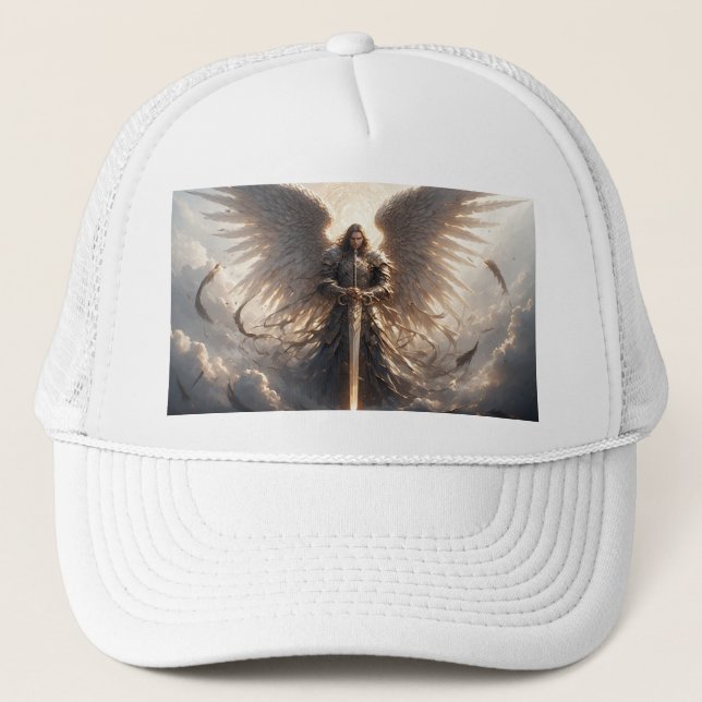 Powerful St Michael the Archangel Trucker Hat Truckerkappe (Vorderseite)