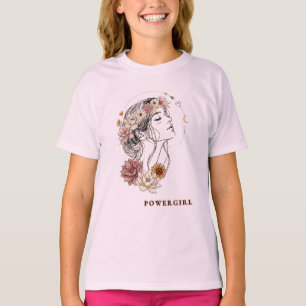 Powergirl – Florale Frau, Stärke & Selbstliebe T-Shirt