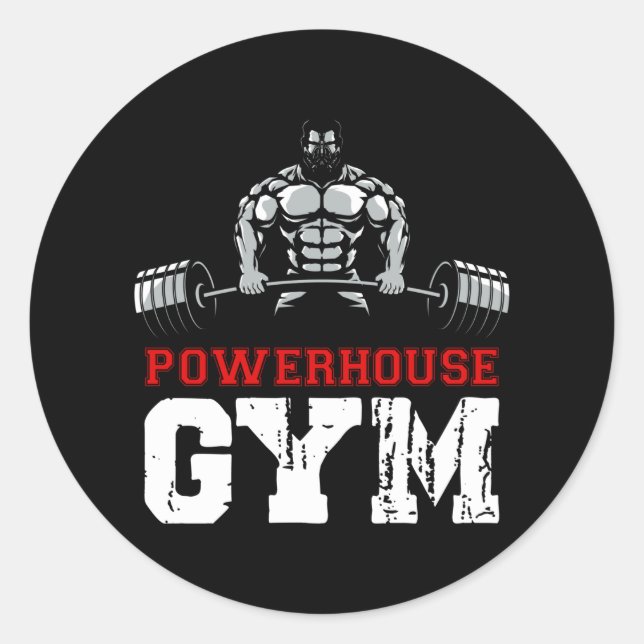 Powerhouse Gym Runder Aufkleber (Vorderseite)