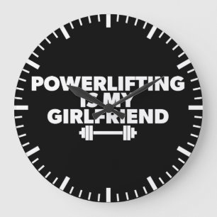 Powerlift ist meine Freundin Barbell Motivierend Große Wanduhr