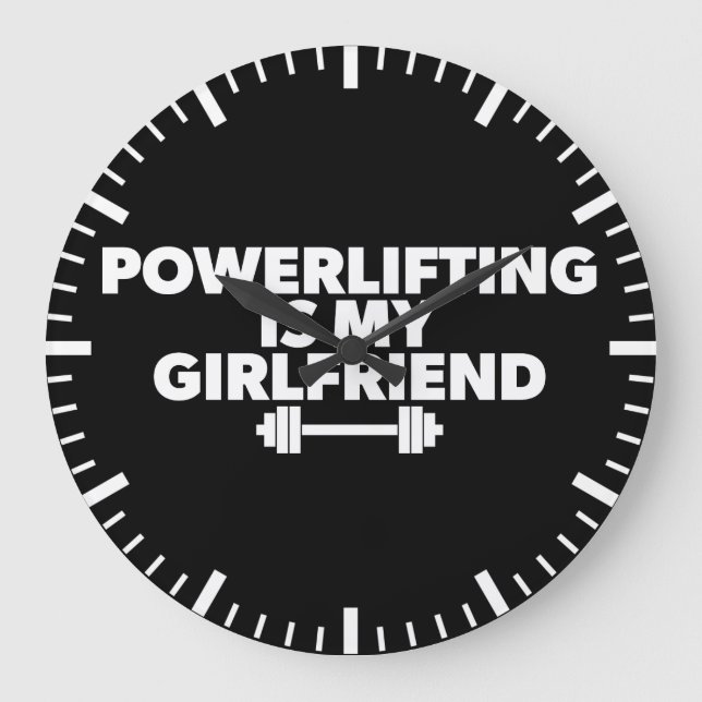 Powerlift ist meine Freundin Barbell Motivierend Große Wanduhr (Vorderseite)