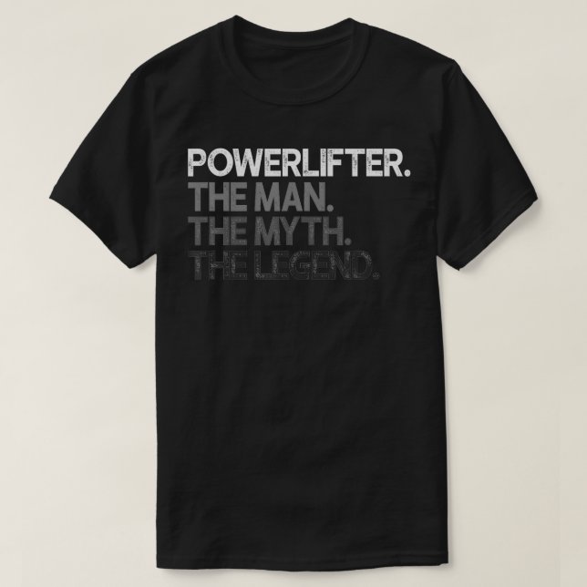 Powerlifter-PowerHeft für das Geschenk der Myth-Le T-Shirt (Design vorne)
