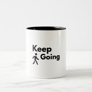 Powerlifting-Gym-Motivation: Weiter machen Zweifarbige Tasse