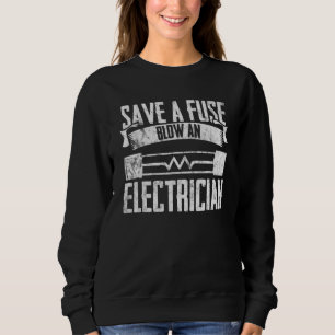 Powerline Rette einen elektrischen Lineman Watt Sweatshirt