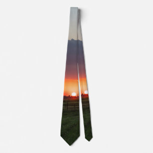 Powerline Sunset Landscape Neck Tie Krawatte