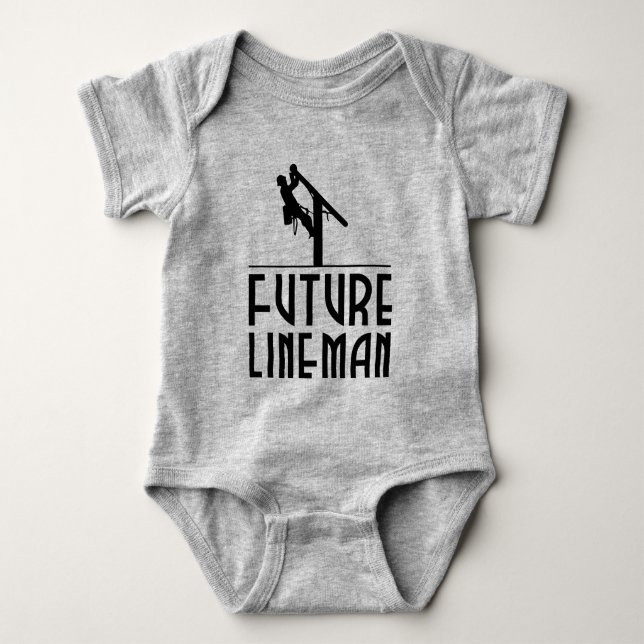 Powerline Worker Baby - Future lineman Baby Strampler (Vorderseite)
