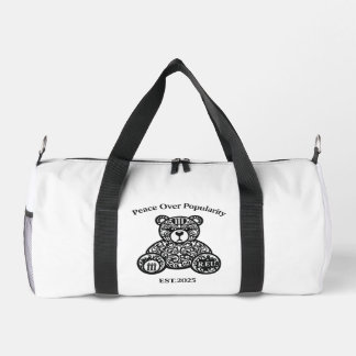 PowerOf3Brand „Frieden statt Beliebtheit“ Kleine S Duffle Bag
