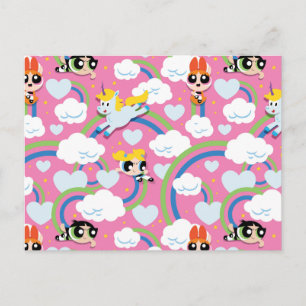 Powerpuff Girls & Donny Rainbow Pattern Einladungspostkarte