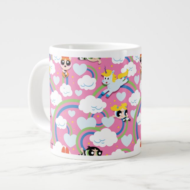 Powerpuff Girls & Donny Rainbow Pattern Jumbo-Tasse (Vorderseite Links)