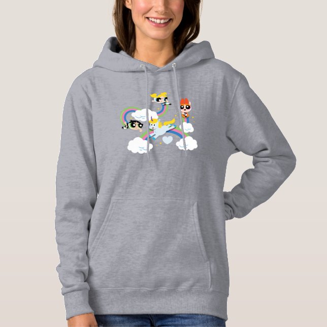 Powerpuff Girls & Donny Regenbogenmuster Hoodie (Vorderseite)
