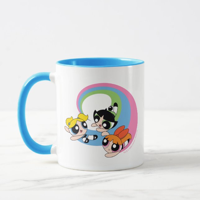 Powerpuff Girls fliegen durch den Himmel Tasse (Links)