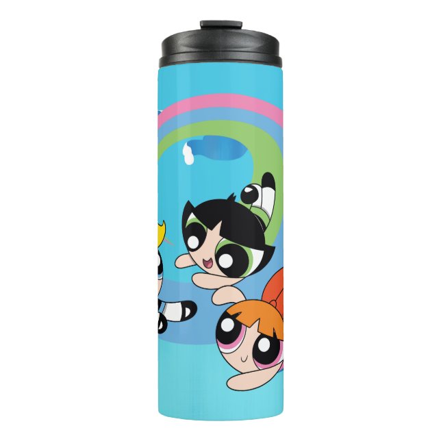 Powerpuff Girls fliegen durch den Himmel Thermosbecher (Vorderseite)