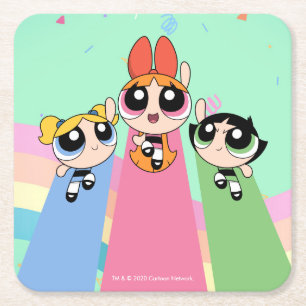 Powerpuff Girls Fly High Rechteckiger Pappuntersetzer