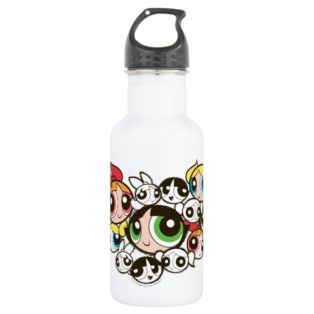 Powerpuff Girls-Gesichtspatch Edelstahlflasche (Vorderseite)