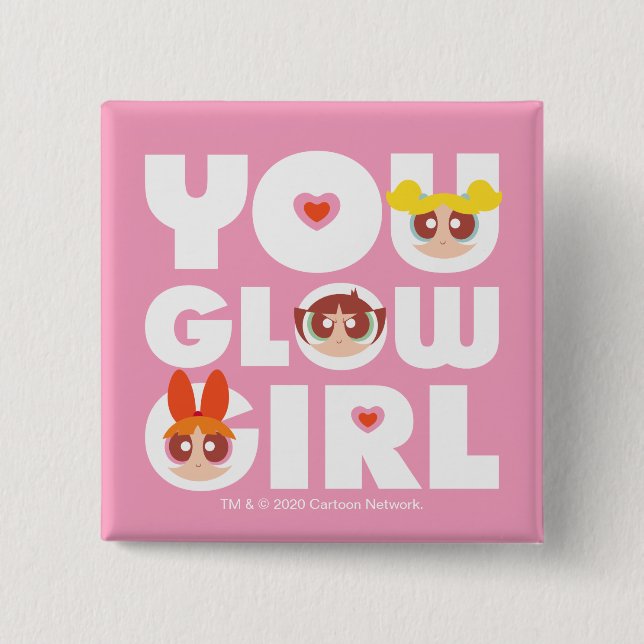 Powerpuff Girls: Ihr Glow Girl Button (Vorderseite)