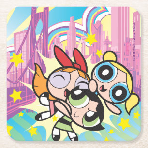 Powerpuff Girls-Regel Rechteckiger Pappuntersetzer