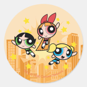 Powerpuff Girls Rett Runder Aufkleber