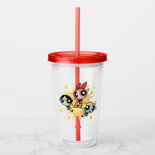 Powerpuff Girls Rettete den Tag Acryltrinkbecher (Vorderseite)