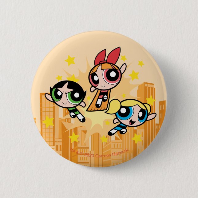 Powerpuff Girls Rettete den Tag Button (Vorderseite)