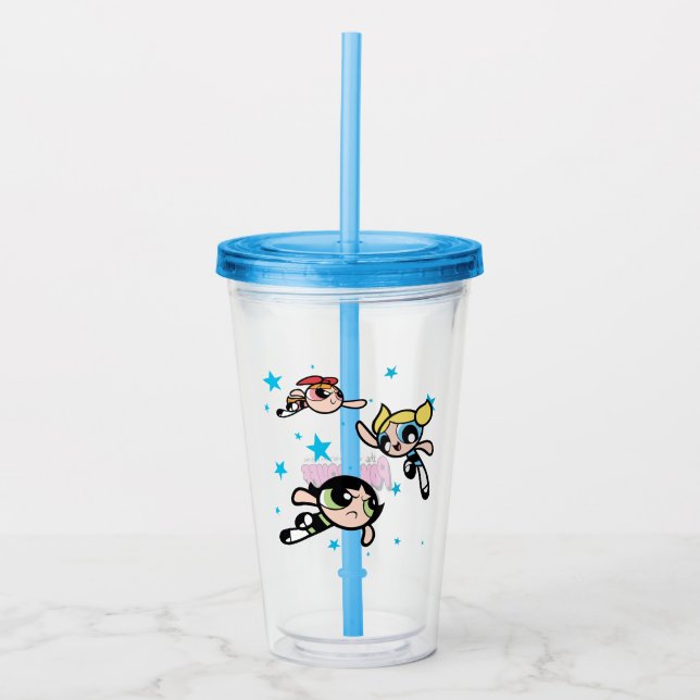 Powerpuff Girls Star Pattern Acryltrinkbecher (Vorderseite)