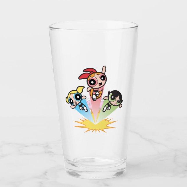 Powerpuff Girls starten in die Luft Glas (Vorderseite)