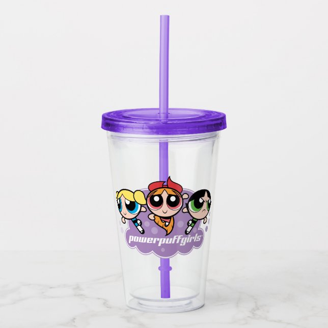 Powerpuff Girls Team Logo Acryltrinkbecher (Vorderseite)