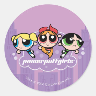 Powerpuff Girls Team Logo Runder Aufkleber