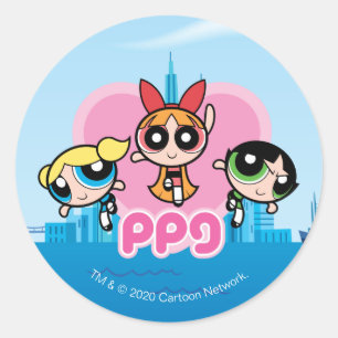 Powerpuff Girls Team Phantastisch Runder Aufkleber