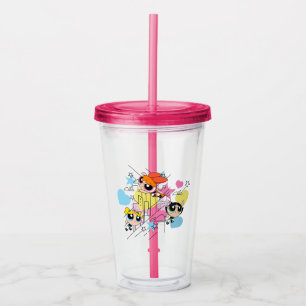 Powerpuff Girls Townsville Pattern Acryltrinkbecher