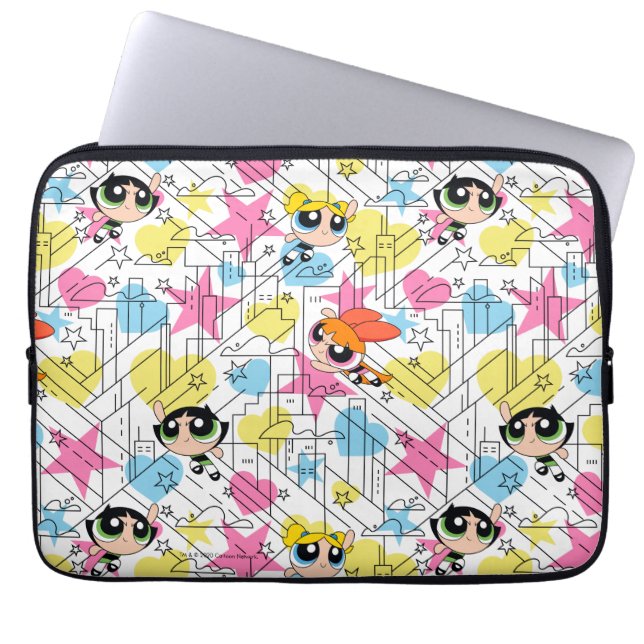 Powerpuff Girls Townsville Pattern Laptopschutzhülle (Vorderseite)