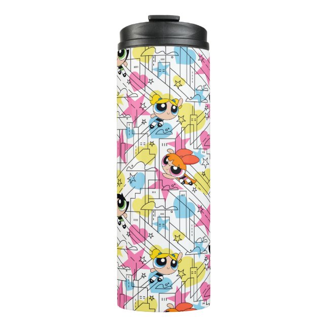 Powerpuff Girls Townsville Pattern Thermosbecher (Vorderseite)
