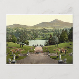 Powerscourt House Gardens c1900, Antique Ireland Postkarte