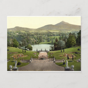 Powerscourt House Gardens c1900, Antique Irland Postkarte