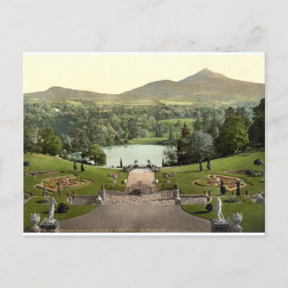 Powerscourt House Gardens c1900, Antique Irland Postkarte