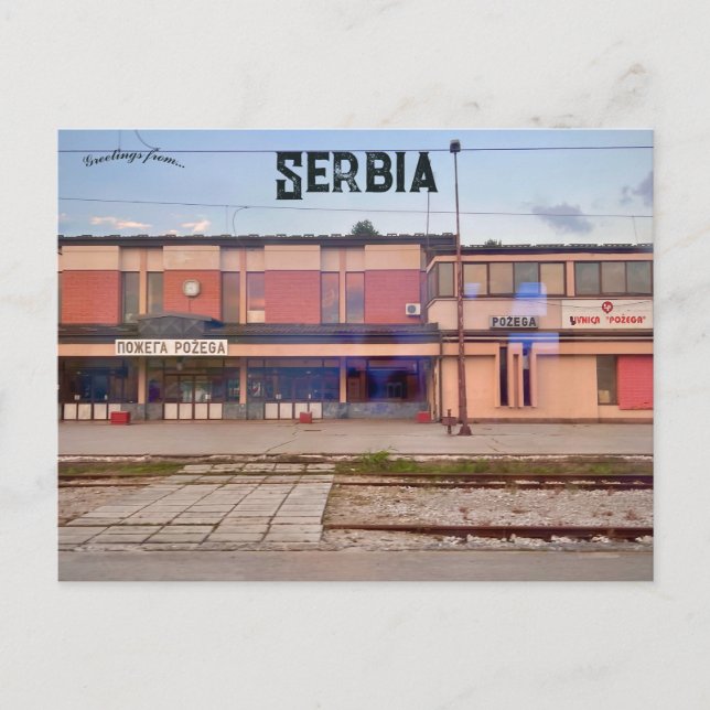 Požega Railway Station in Zlatibor District Serbia Postkarte (Vorderseite)
