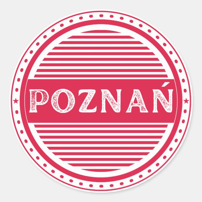 Poznan City Pride Emblem – Polish Identity Runder Aufkleber (Vorderseite)