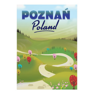 Poznań Polen Reiseplakat. Fotodruck