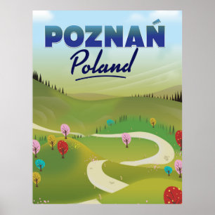 Poznań Polen Reiseplakat. Poster