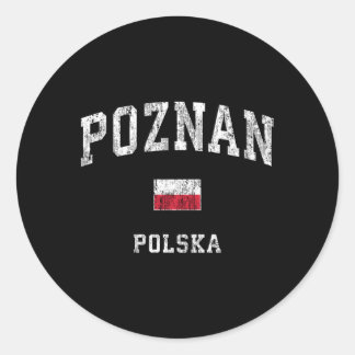 Poznan Polska Athletic Sports Runder Aufkleber