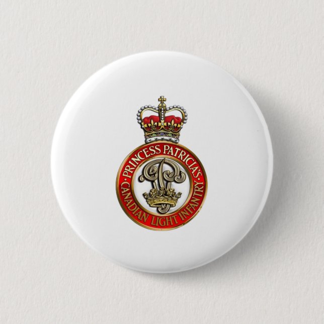 PPCLI Cap Abzeichen auf weißem Untergrund Button (Vorderseite)