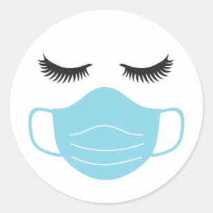 PPE-Maske und Lashes Runder Aufkleber